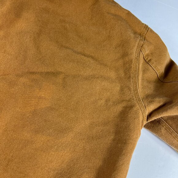Carhartt Duck Canvas Quilted Jacket Youth Small 7-8 Tan Full Zip Hooded Bomber - Picture 12 of 16